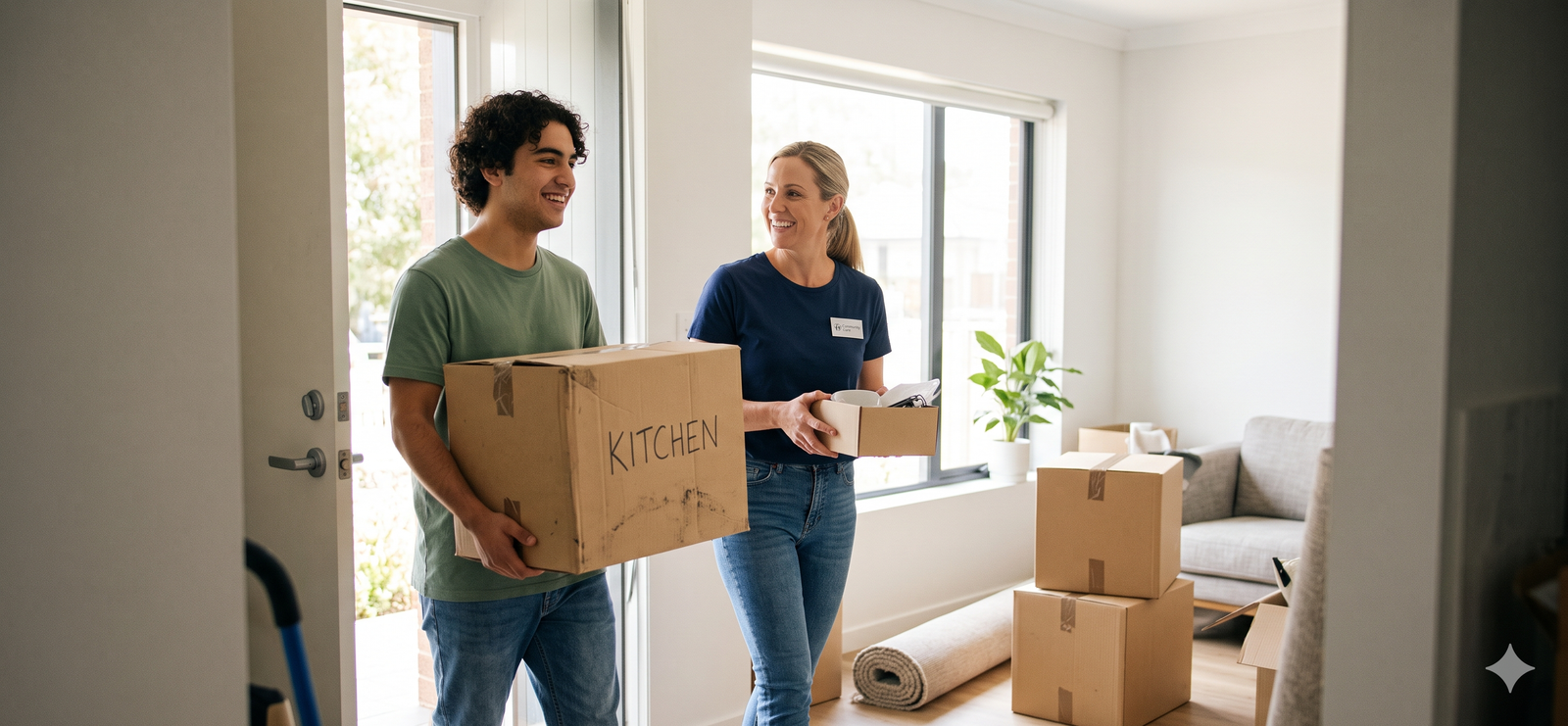 Participant moving into a new home with a support worker