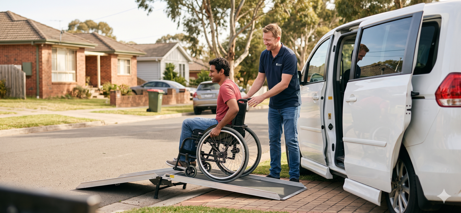 NDIS Provider Boonah 1 Support worker and participant with a car outside a home