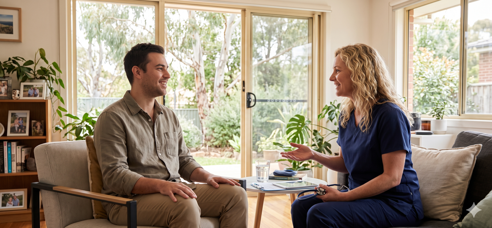 Community Nursing Care 1 Community nurse visiting an NDIS participant at home in Queensland