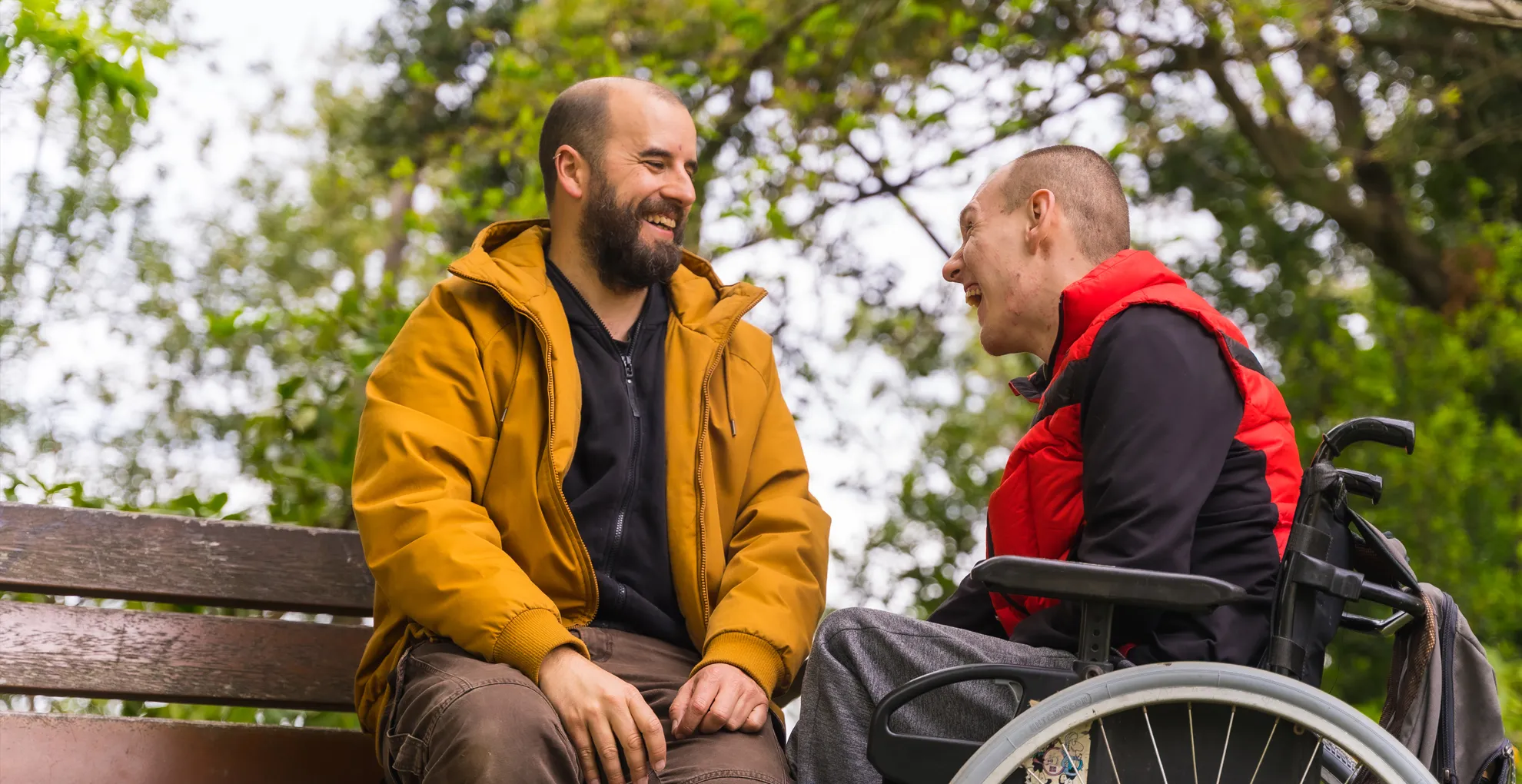 Smiling support worker with a child